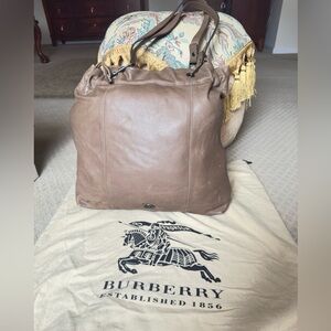 Burberry Brown Leather Tote Bag